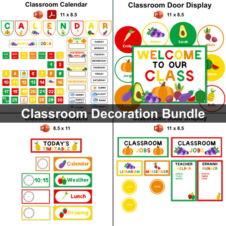 Classroom Decor Bundle - Healthy Eating | Editable