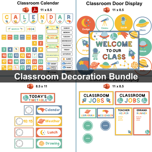 Classroom Decor Bundle - Space | Editable