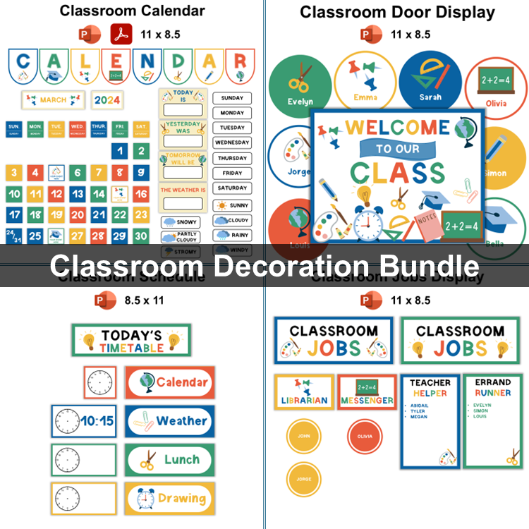 Classroom Decor Bundle - School Supplies | Editable