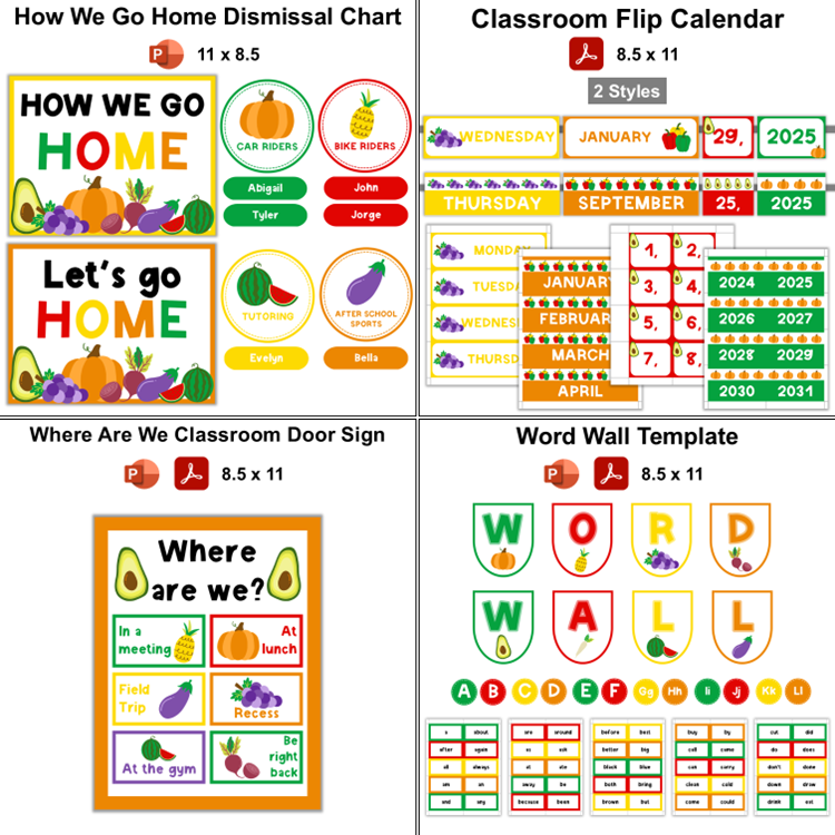 Classroom Decor Bundle - Healthy Eating | Editable