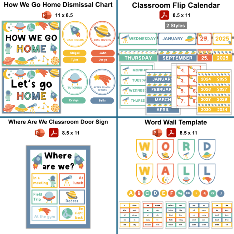 Classroom Decor Bundle - Space | Editable