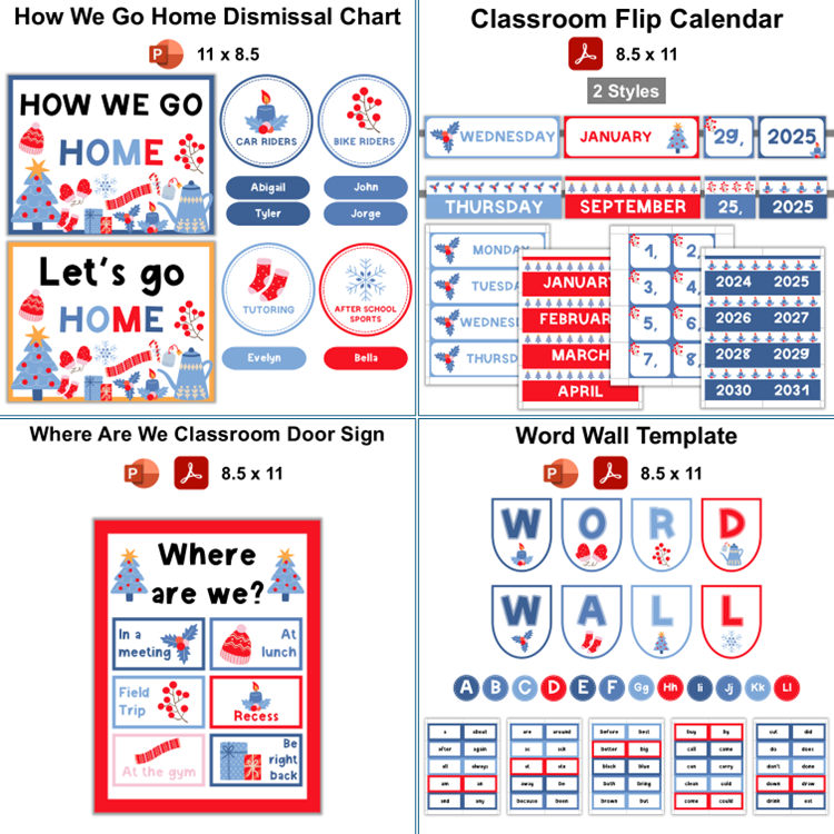 Classroom Decor Bundle - Blue Winter | Editable