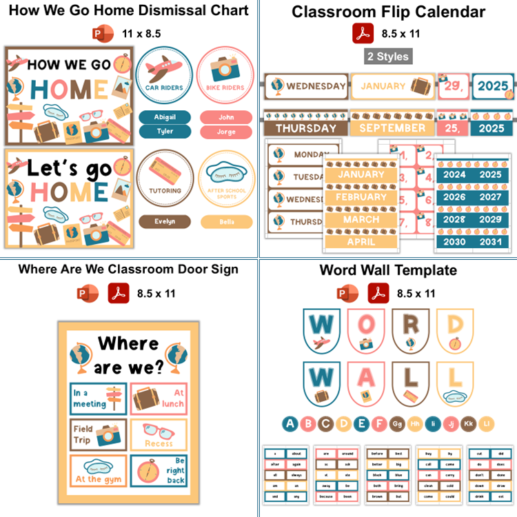 Classroom Decor Bundle - Travel the World | Editable