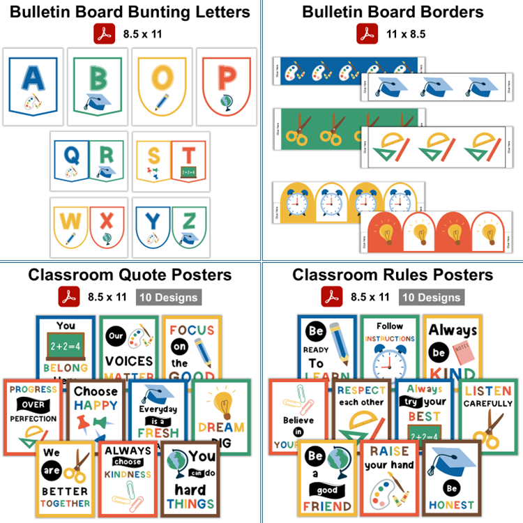 Classroom Decor Bundle - School Supplies | Editable