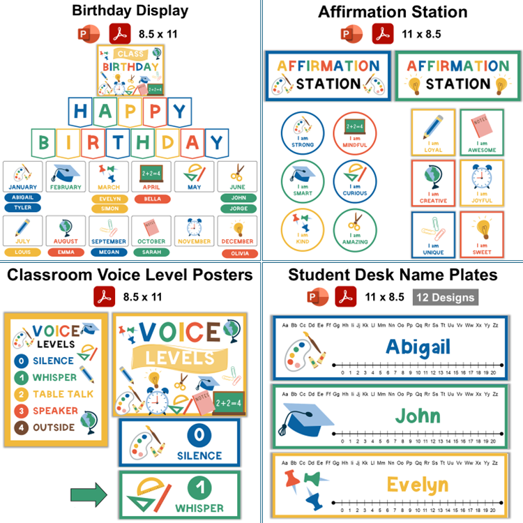 Classroom Decor Bundle - School Supplies | Editable