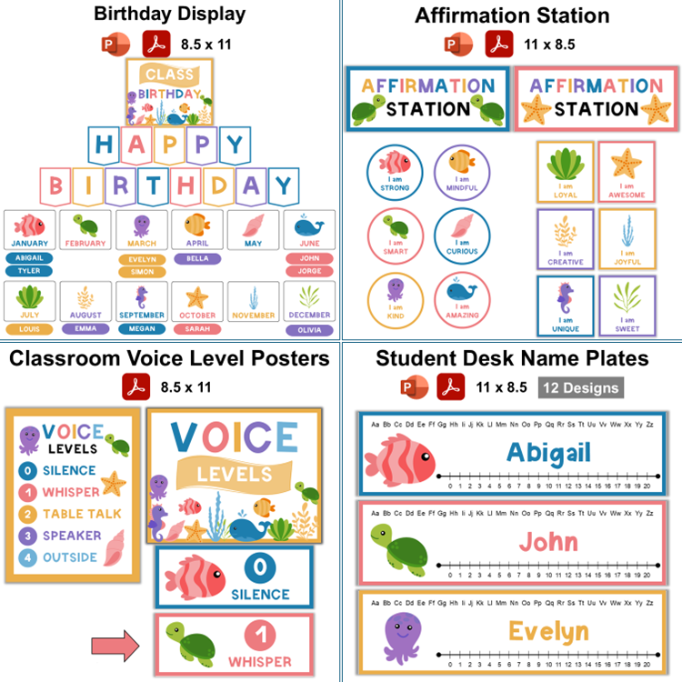 Classroom Decor Bundle - Under the Sea | Editable