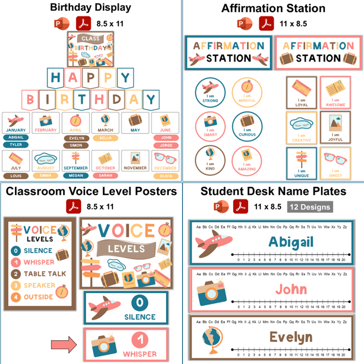 Classroom Decor Bundle - Travel the World | Editable