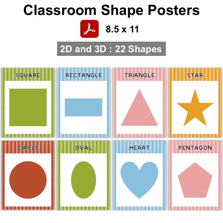Classroom Shape Posters - Spring Garden
