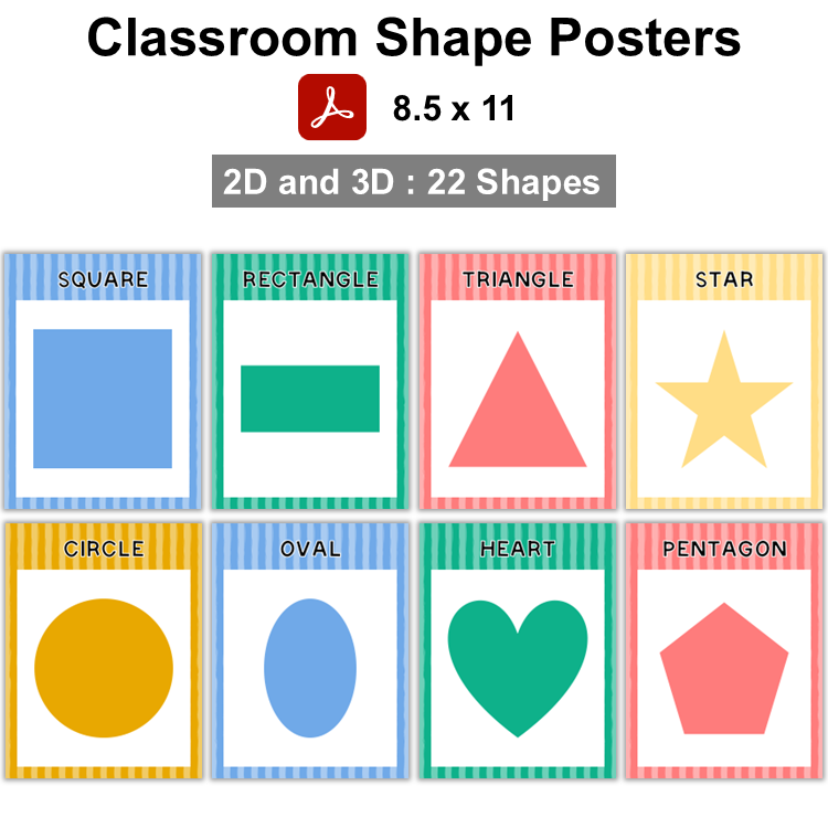 Classroom Shape Posters - Summer Beach