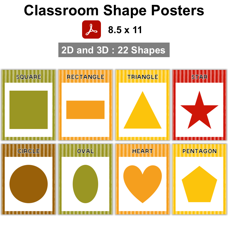 Classroom Shape Posters - Autumn Leaves