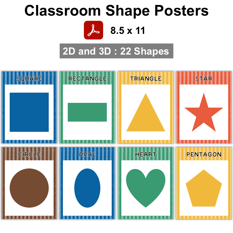 Classroom Shape Posters - School Supplies