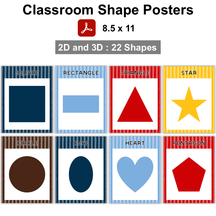 Classroom Shape Posters - Nautical