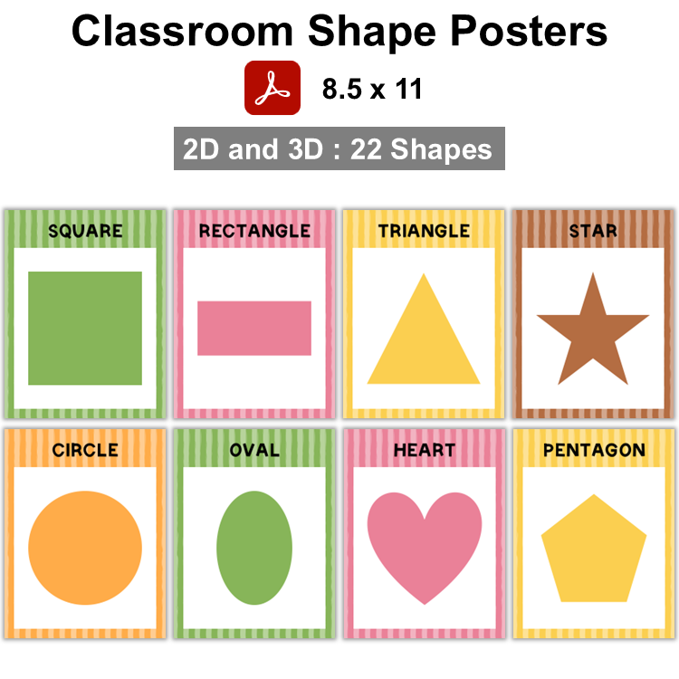 Classroom Shape Posters - Hello Summer