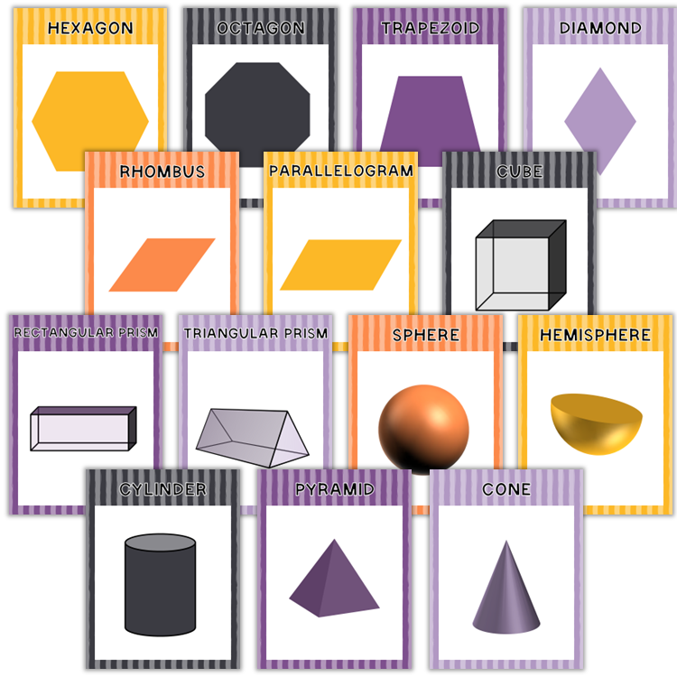 Classroom Shape Posters - Purple Halloween