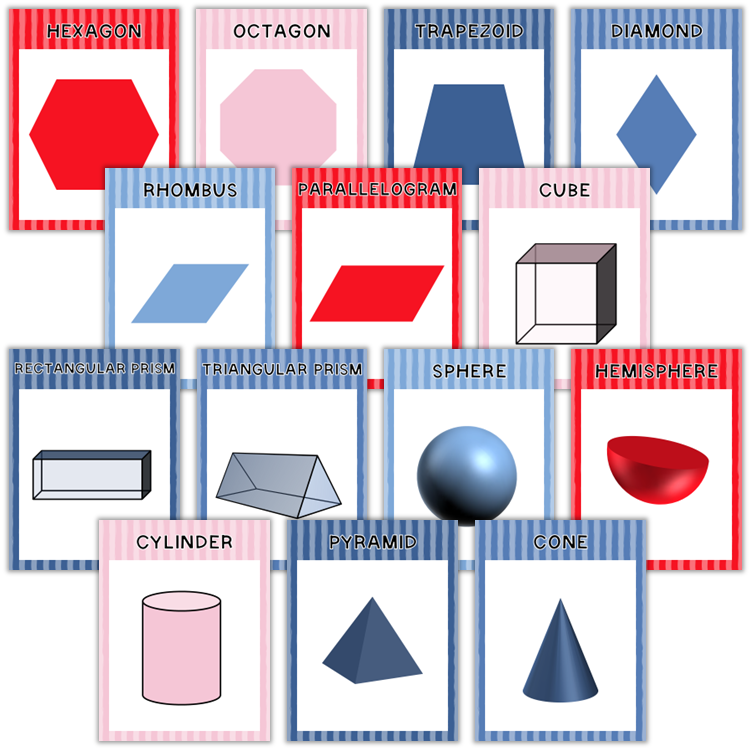 Classroom Shape Posters - Blue Winter