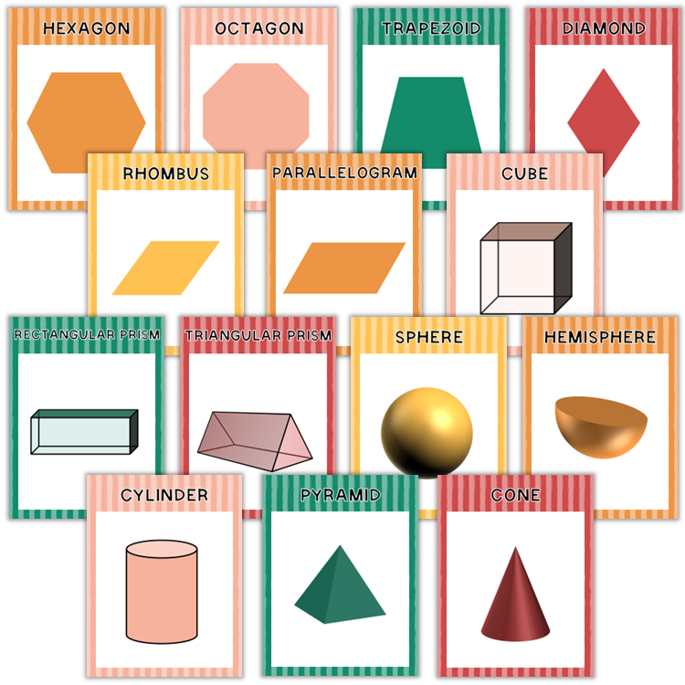 Classroom Shape Posters - Cute Christmas