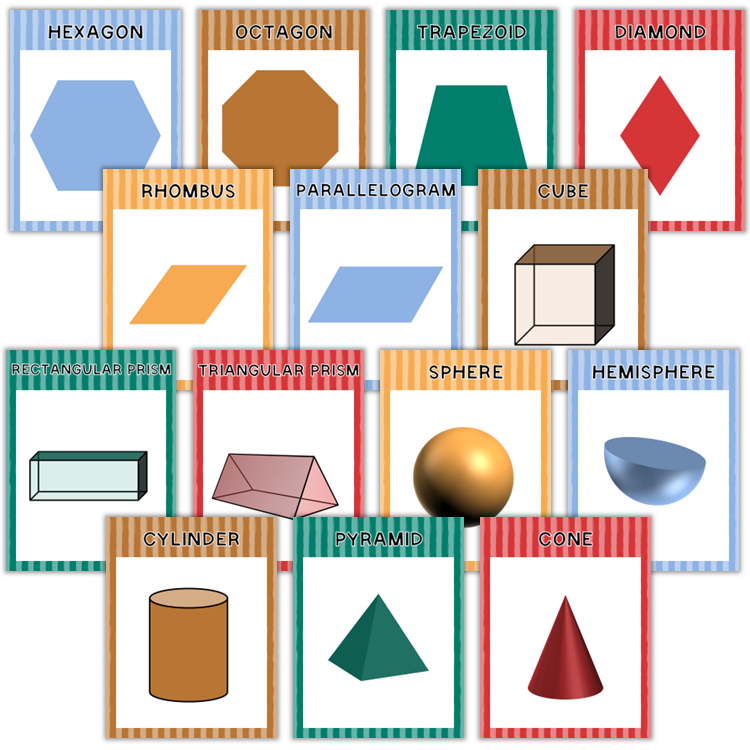 Classroom Shape Posters - Bright Christmas