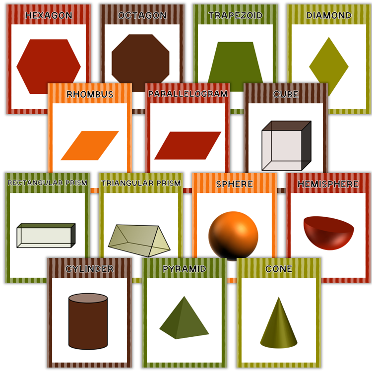 Classroom Shape Posters - Hello Fall