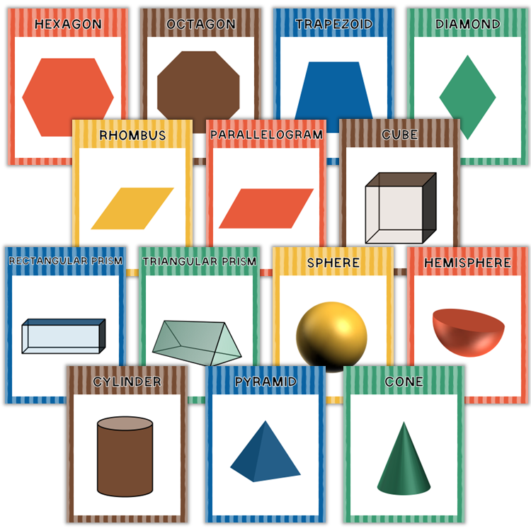 Classroom Shape Posters - School Supplies