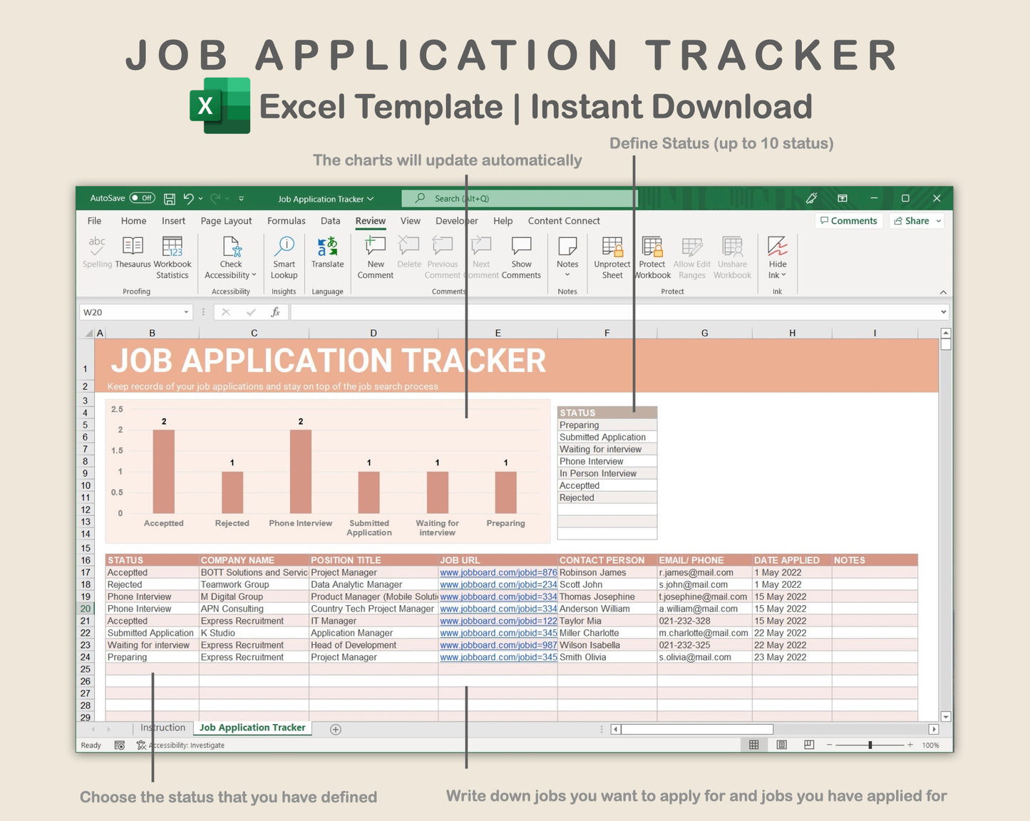Excel - Job Application Tracker - Neutral