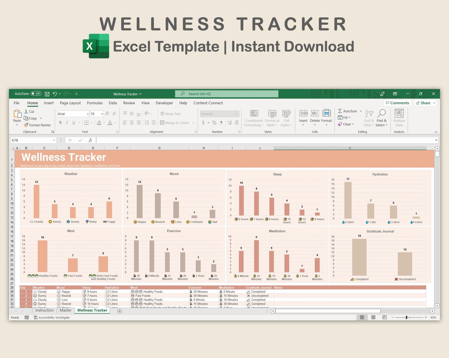 Excel - Wellness Tracker - Neutral