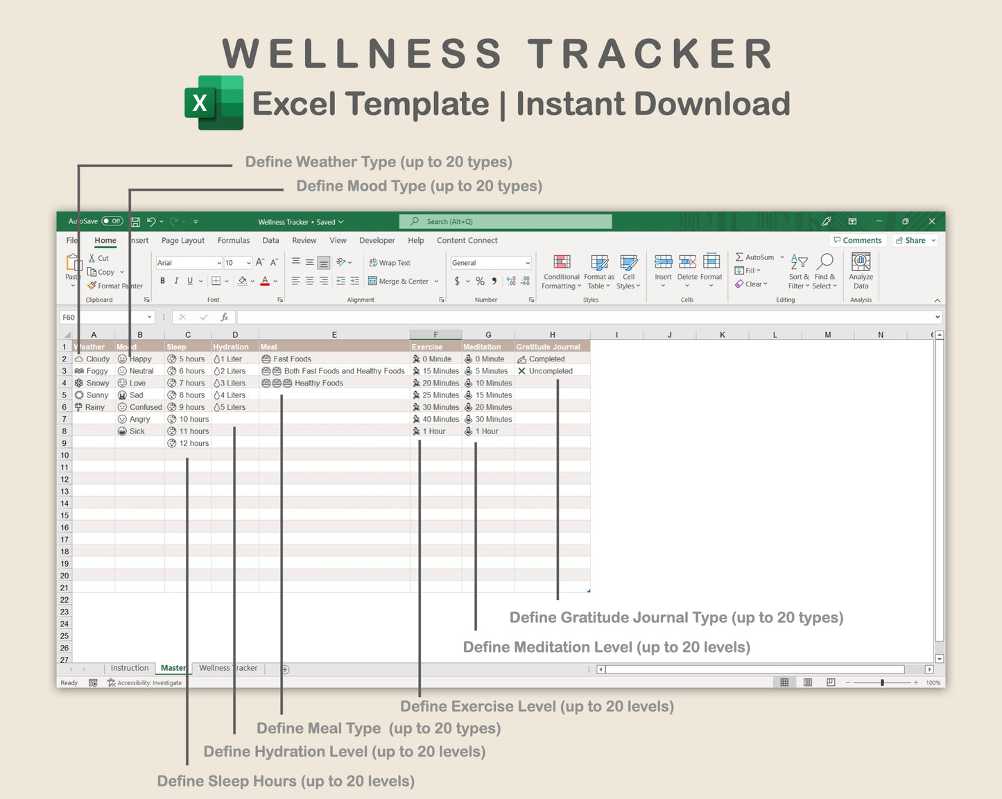 Excel - Wellness Tracker - Neutral