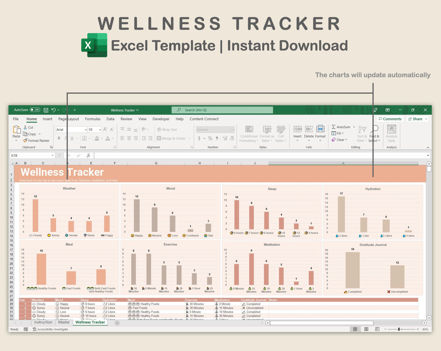 Excel - Wellness Tracker - Neutral