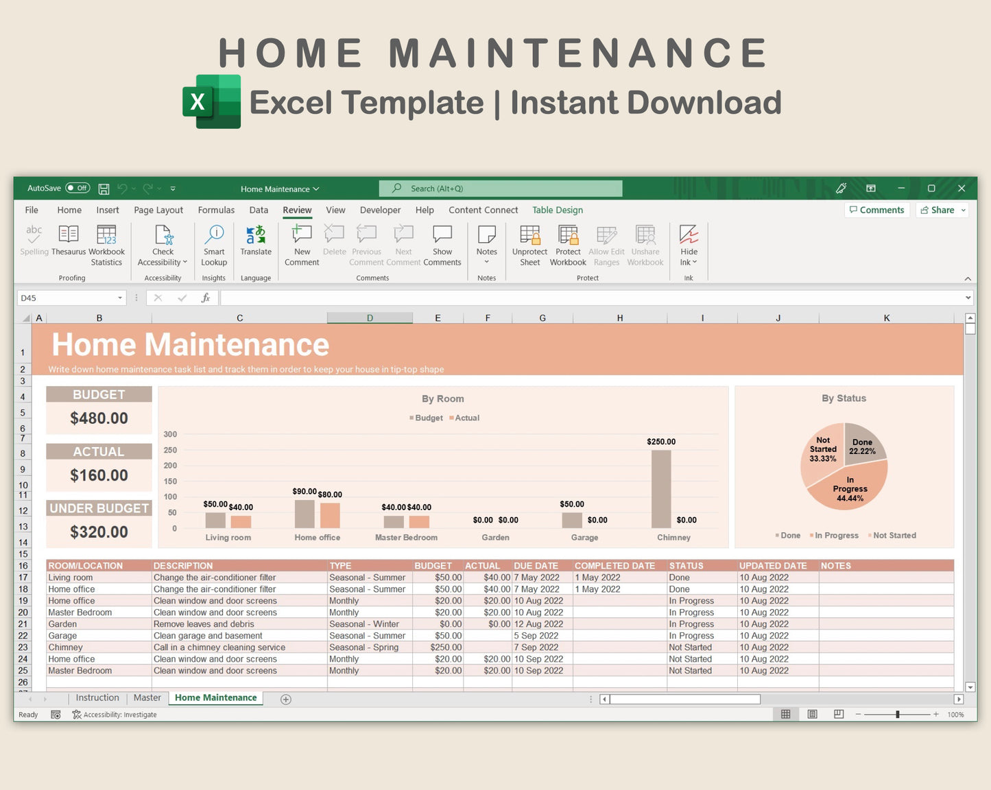 Excel - Home Maintenance - Neutral