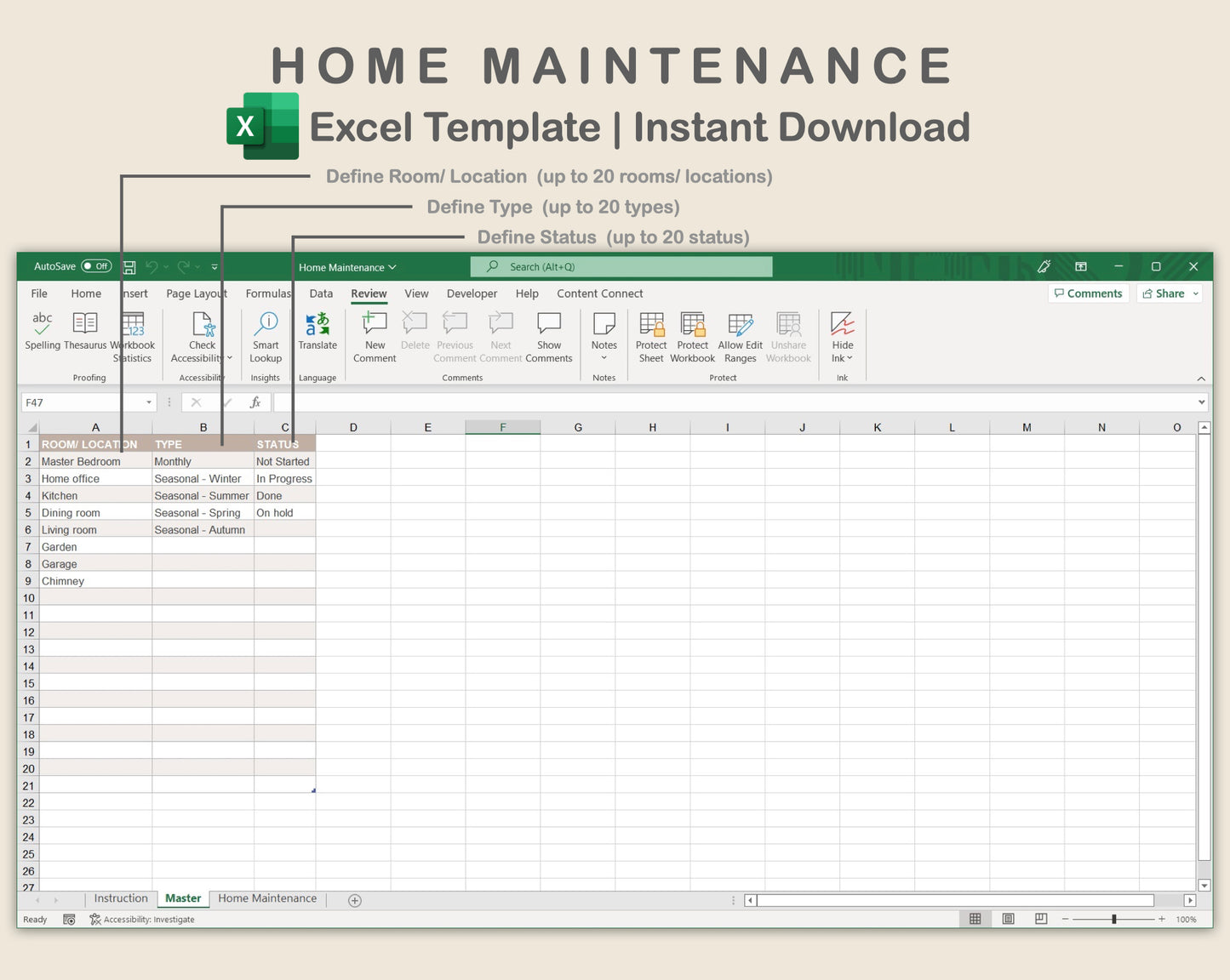 Excel - Home Maintenance - Neutral