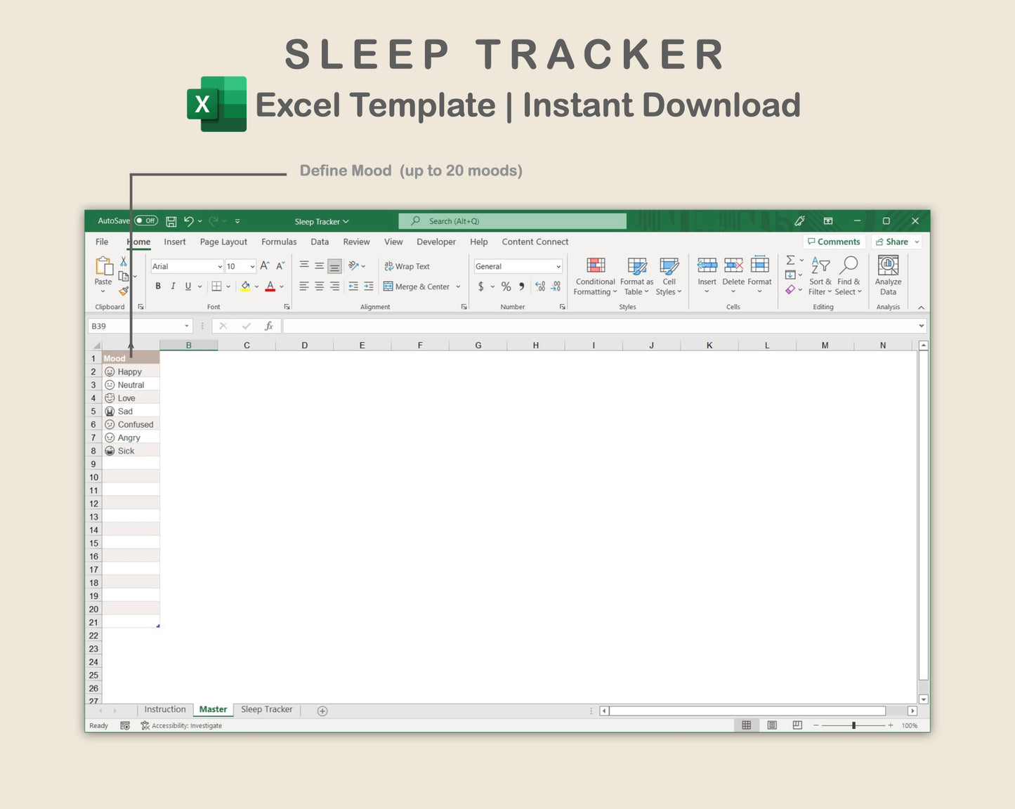 Excel - Sleep Tracker - Neutral