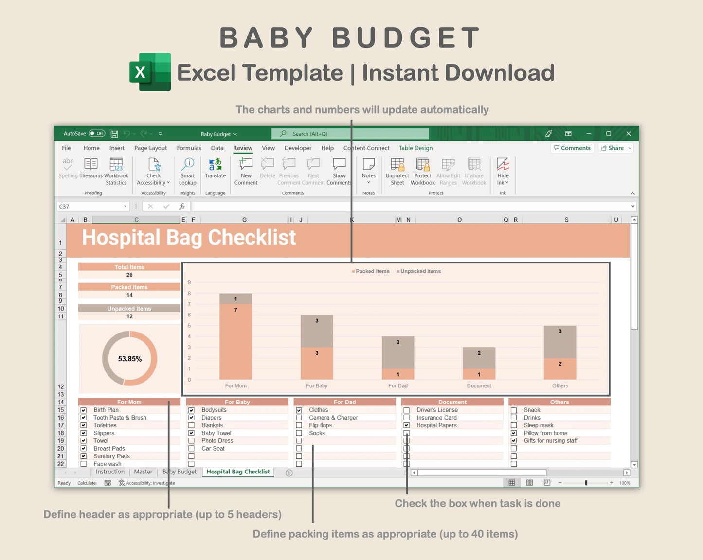 Excel - Baby Budget - Neutral