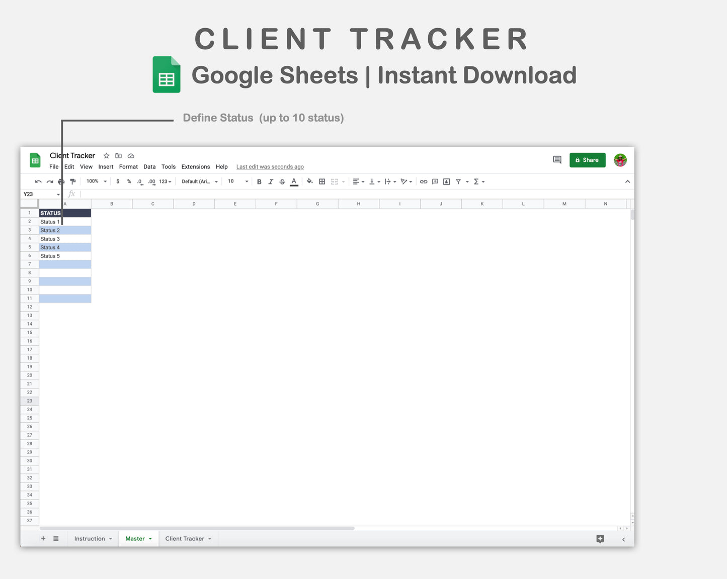 Google Sheets - Client Tracker - Sweet
