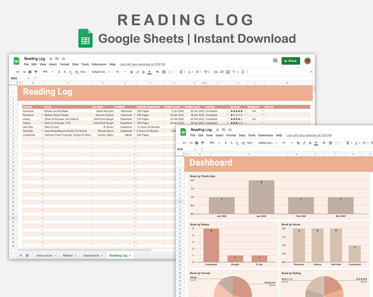 Google Sheets - Reading Log - Neutral
