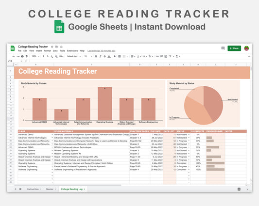 Google Sheets - College Reading Tracker - Neutral