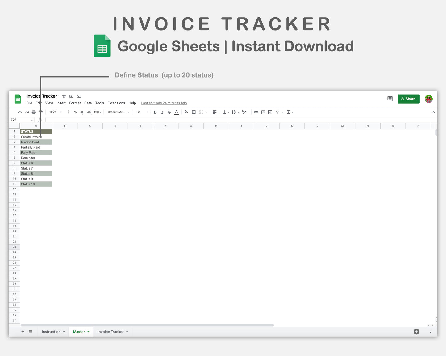 Google Sheets - Invoice Tracker - Earthy