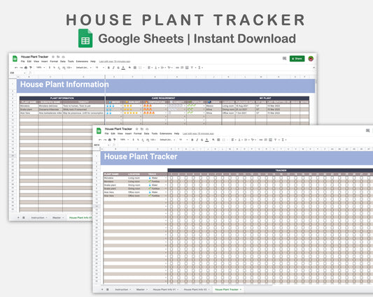 Google Sheets - House Plant Tracker - Sweet