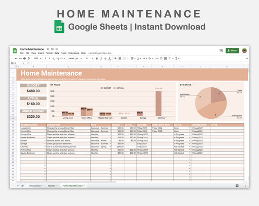Google Sheets - Home Maintenance - Neutral