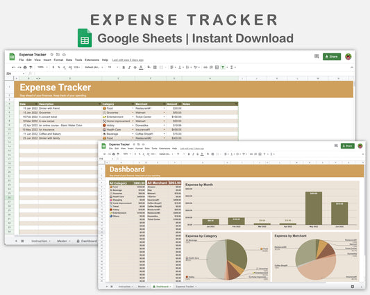 Google Sheets - Expense Tracker - Boho
