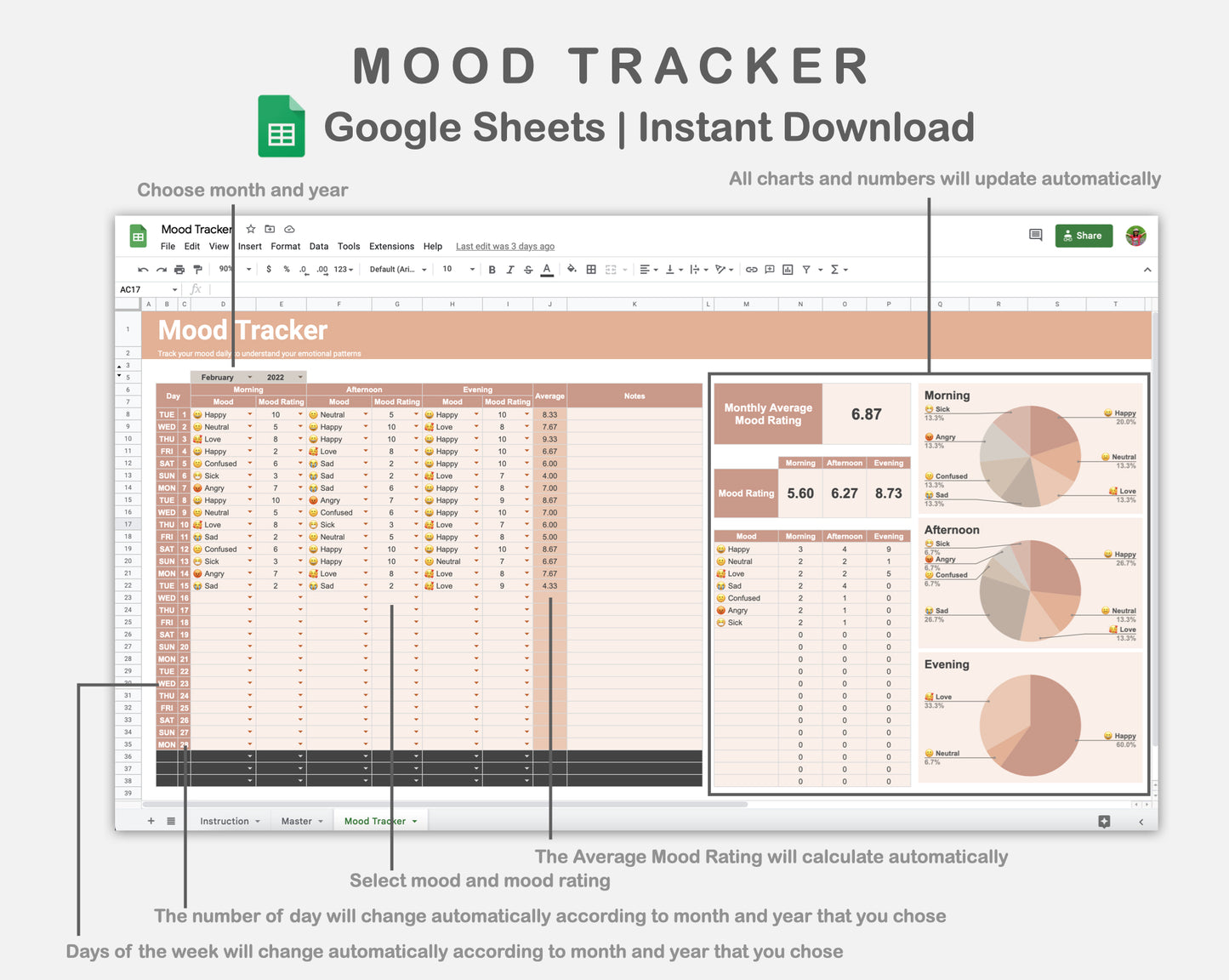 Google Sheets - Mood Tracker - Neutral