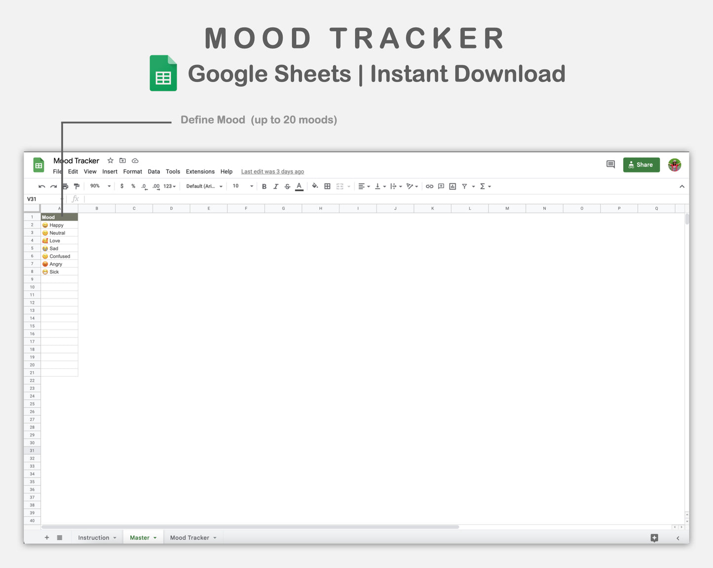 Google Sheets - Mood Tracker - Earthy