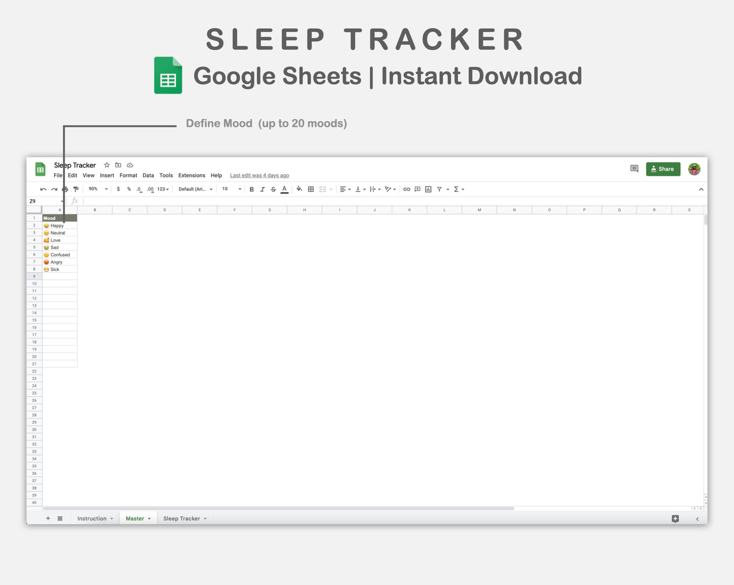 Google Sheets - Sleep Tracker - Earthy