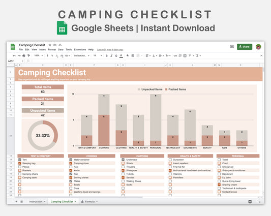 Google Sheets - Camping Checklist - Neutral