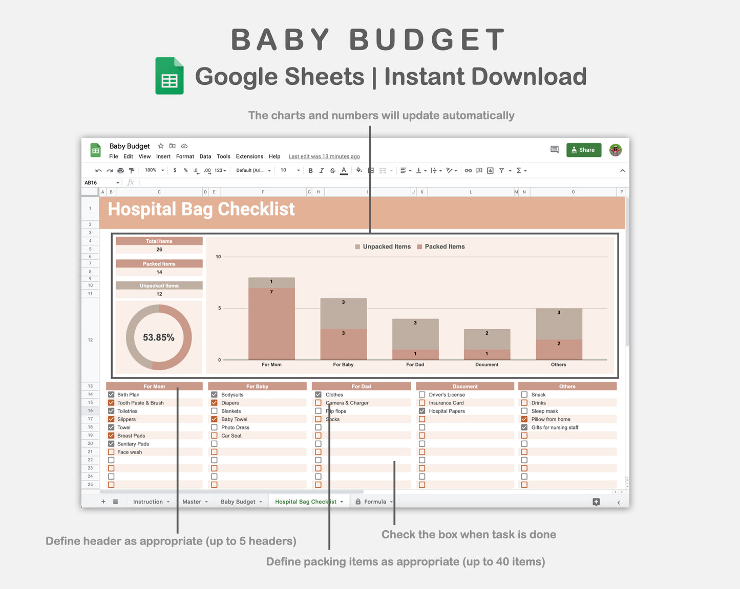 Google Sheets - Baby Budget - Neutral