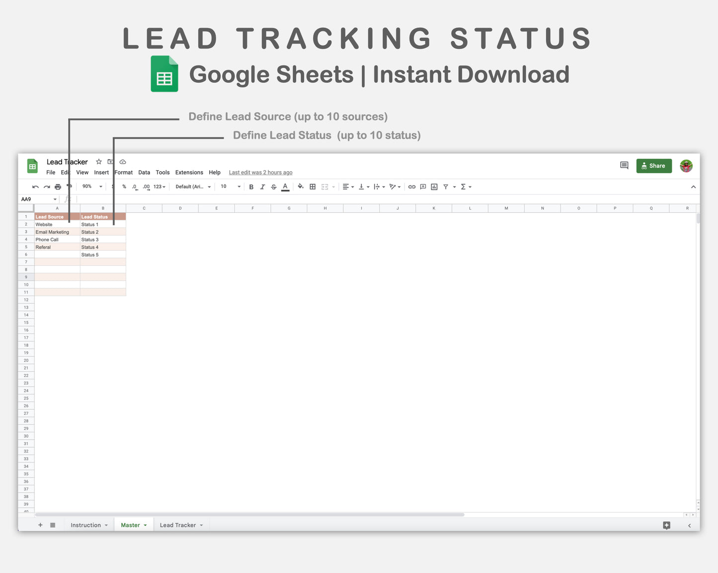 Google Sheets - Lead Tracking Status - Neutral