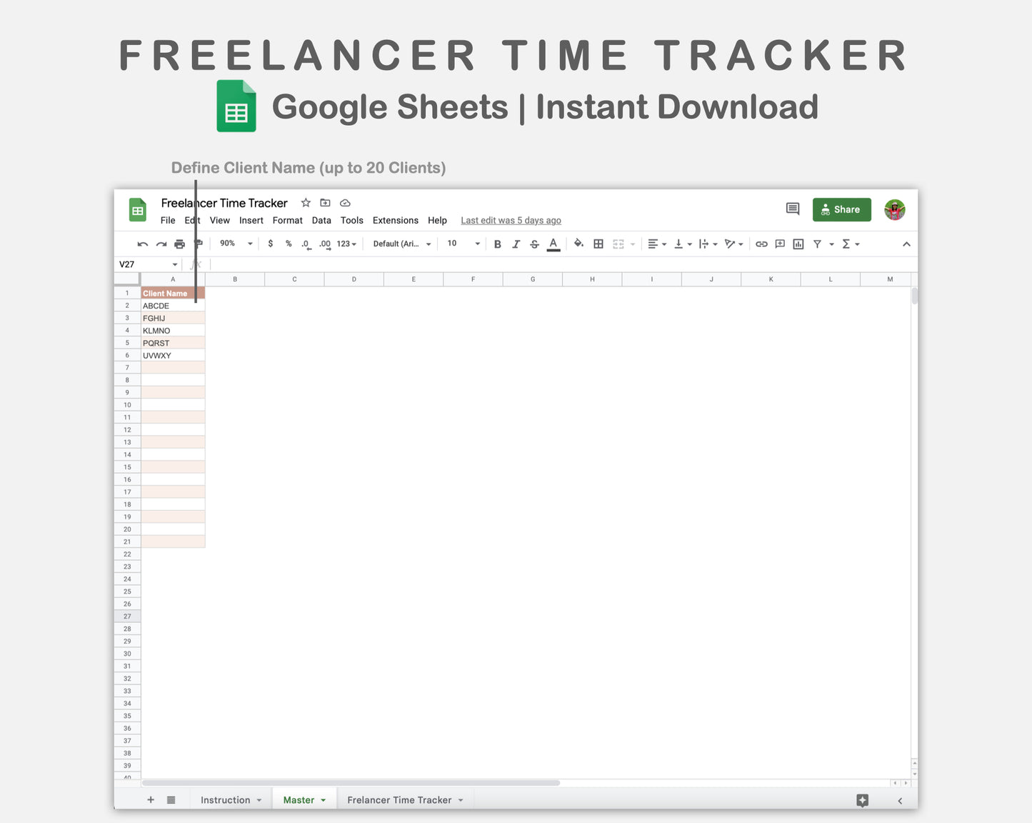 Google Sheets - Freelancer Time Tracker - Neutral