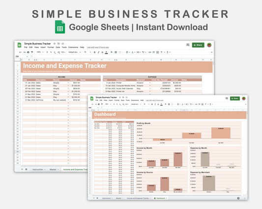 Google Sheets - Simple Business Tracker  - Neutral