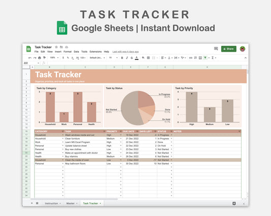 Google Sheets - Task Tracker  - Neutral