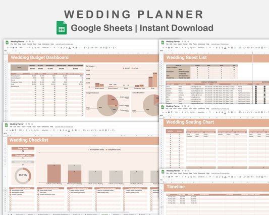 Google Sheets - Wedding Planner - Neutral