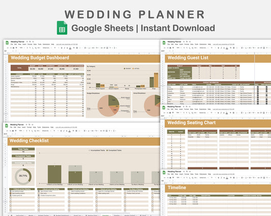 Google Sheets - Wedding Planner - Boho