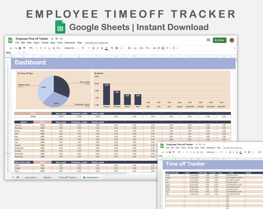 Google Sheets - Employee Time off Tracker - Sweet
